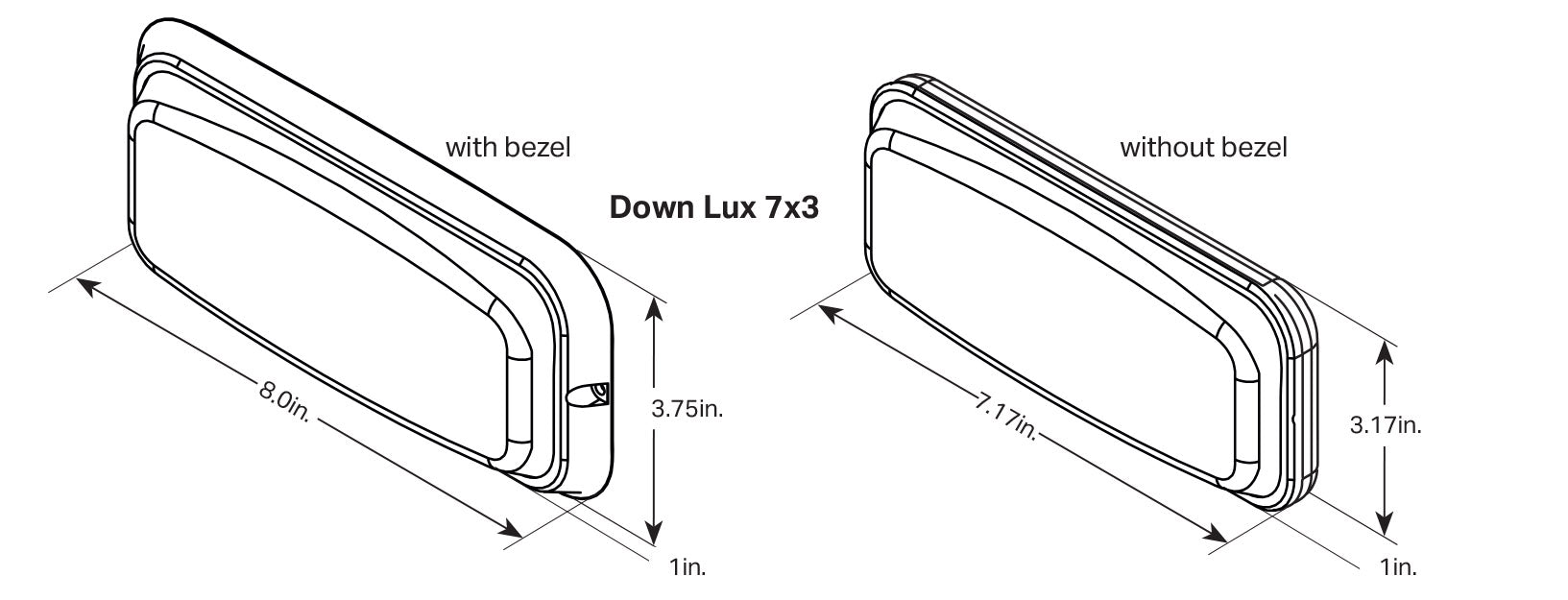 Feniex Down-Lux 7x3 Surface Mount Dimensions