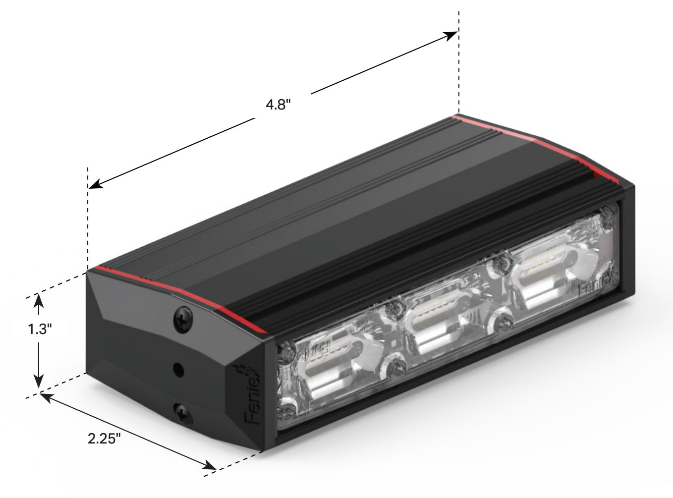 Feniex Quad 100 Stick Light Dimensions