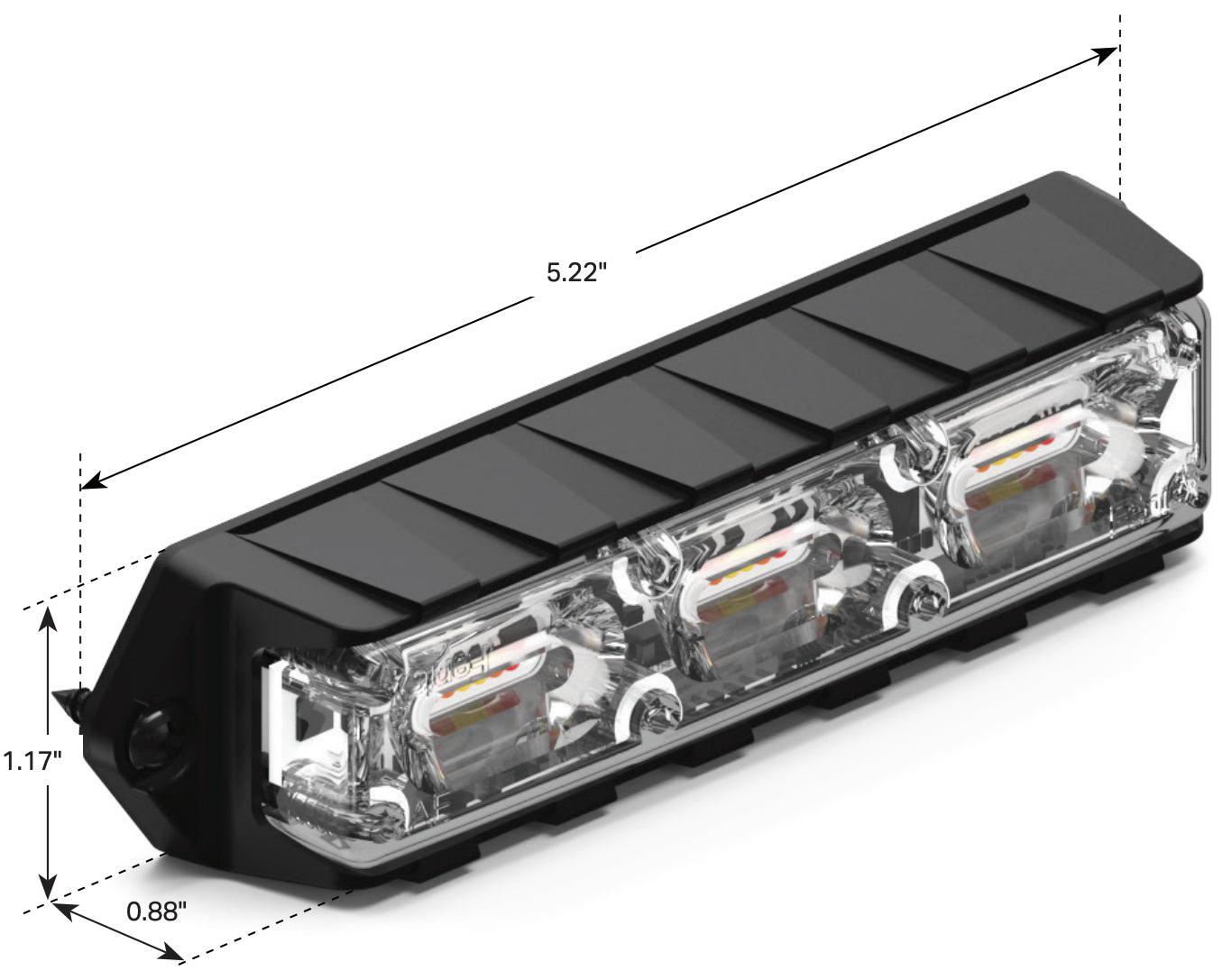 Feniex Quad Surface Mount Dimensions