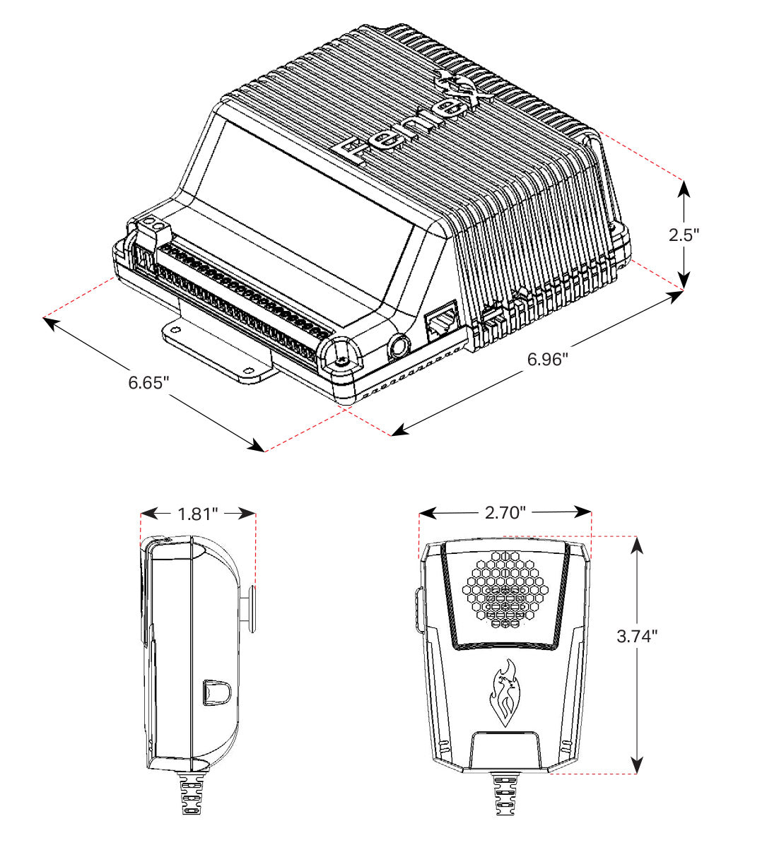 Feniex Storm Pro 200W Siren Dimensions