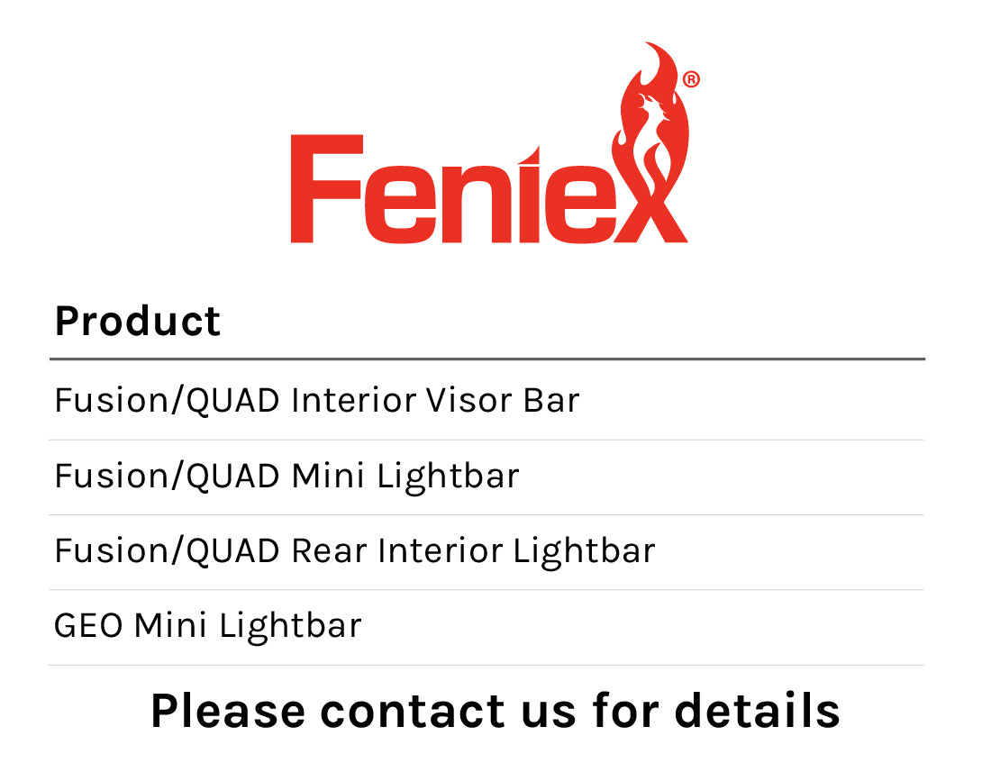 Feniex Products Charge Chart Contact Us