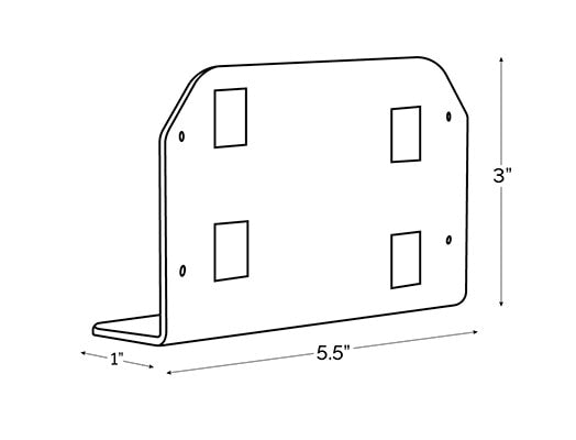 T3/G3/Q3 Double L-Bracket Dimensions