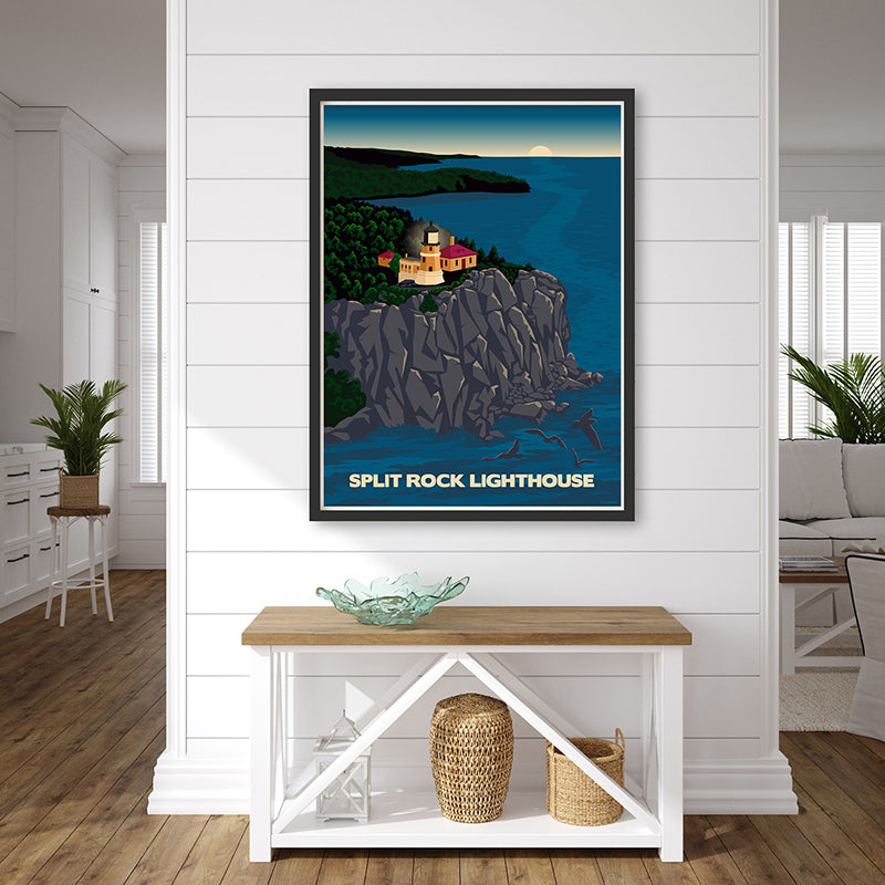 Split Rock Lighthouse, Lake Superior Poster by Rich Sladek (frame not included)
