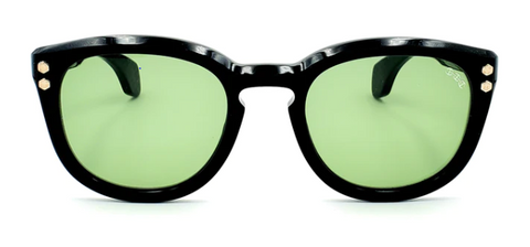Hoorsenbuhs Black Sunglasses With Green Lenses