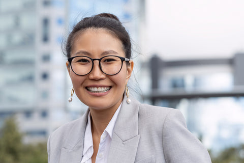 business woman wearing glasses