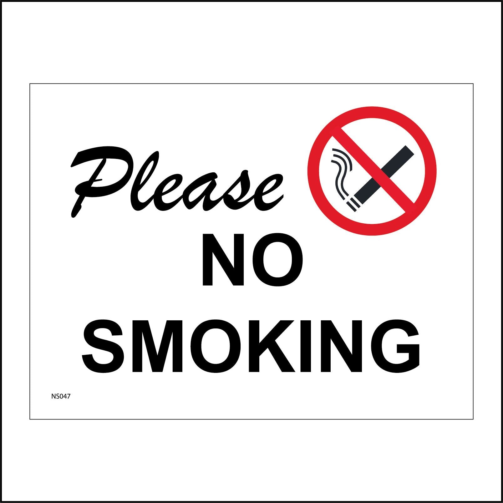 Please No Smoking Sign With Cigarette Pwdirect