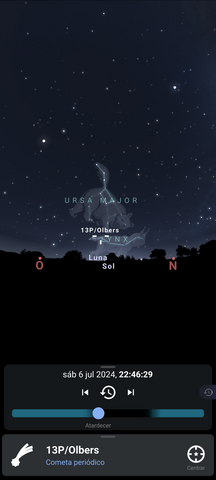 Location of comet 13P/Olbers