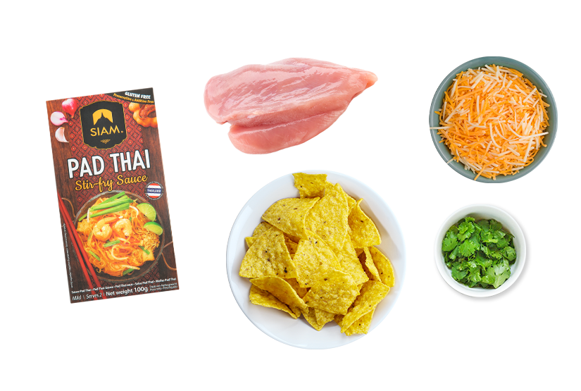 Pad Thai nachos ingredients