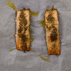 Thai green curry rubbed grilled salmon