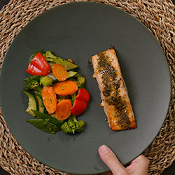 Thai green curry rubbed grilled salmon