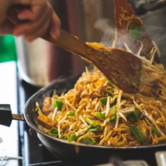 Stir frying Pad Thai