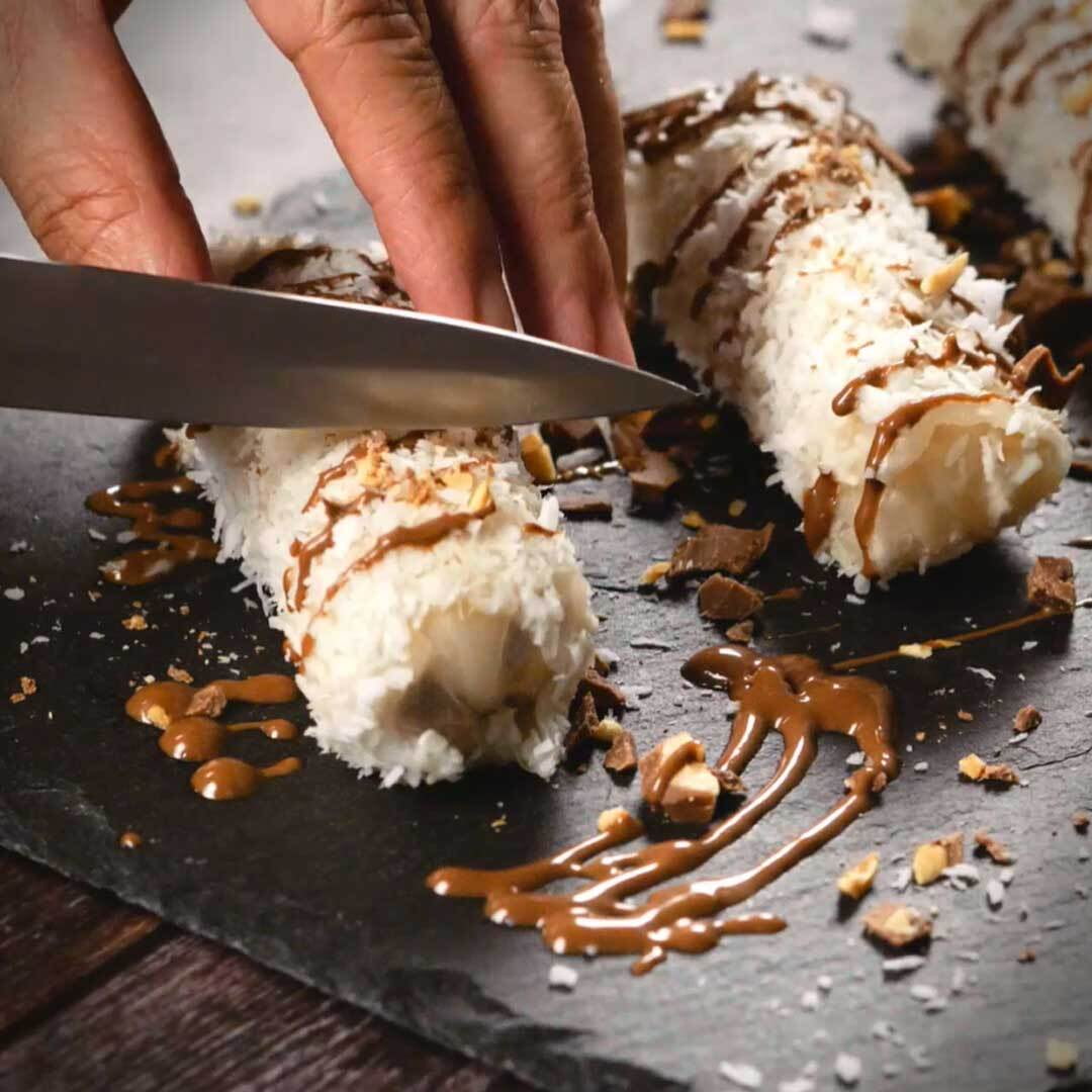 Rouleaux banane et chocolat