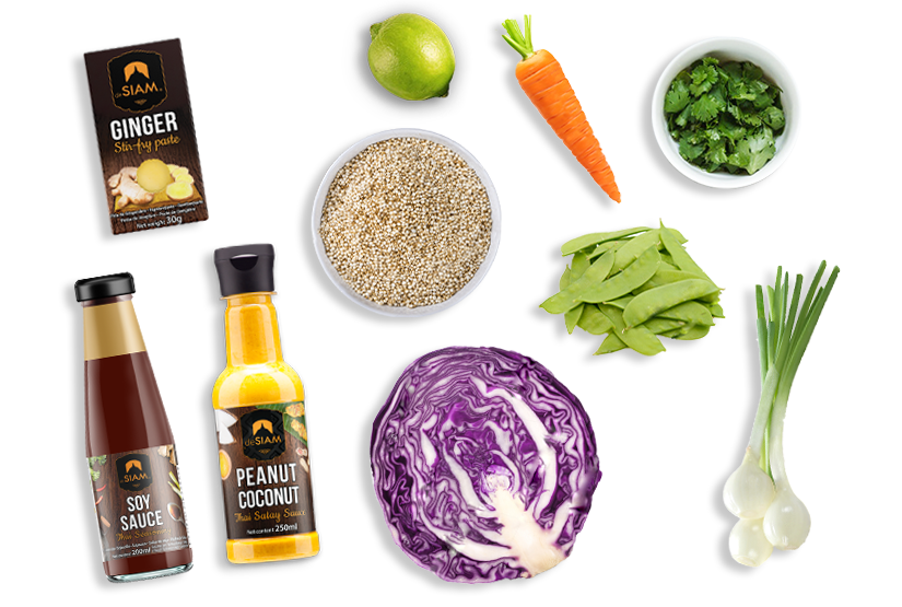 Thai Peanut and Quinoa Salad ingredients