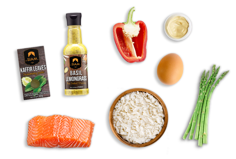 Salmon with Kaffir ingredients