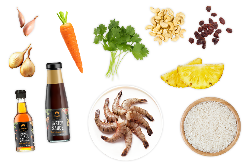 Ingredientes del Arroz Frito Tailandés