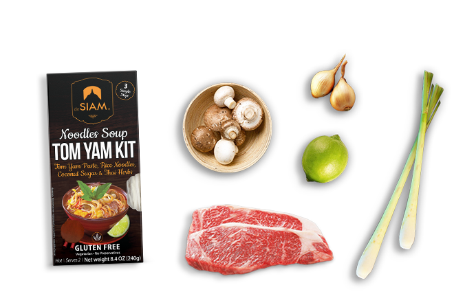 Ingredienti della zuppa di noodles Tom Yam