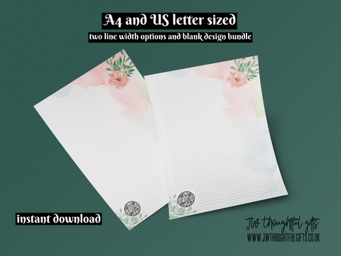 Free Printable A4 JW writing paper - Floral Border 1 – Lilydale
