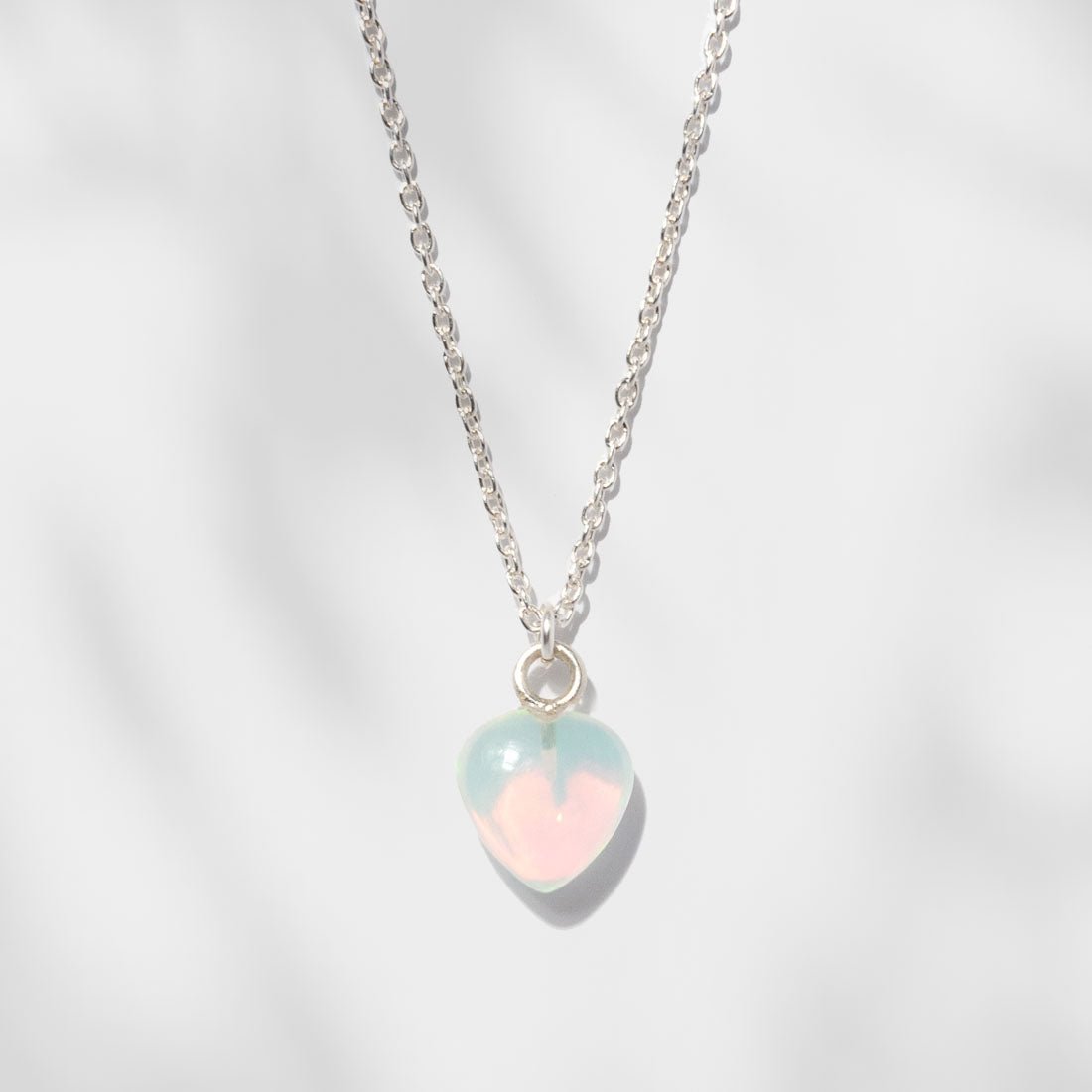 Halskette Mini Heart Opal Silber