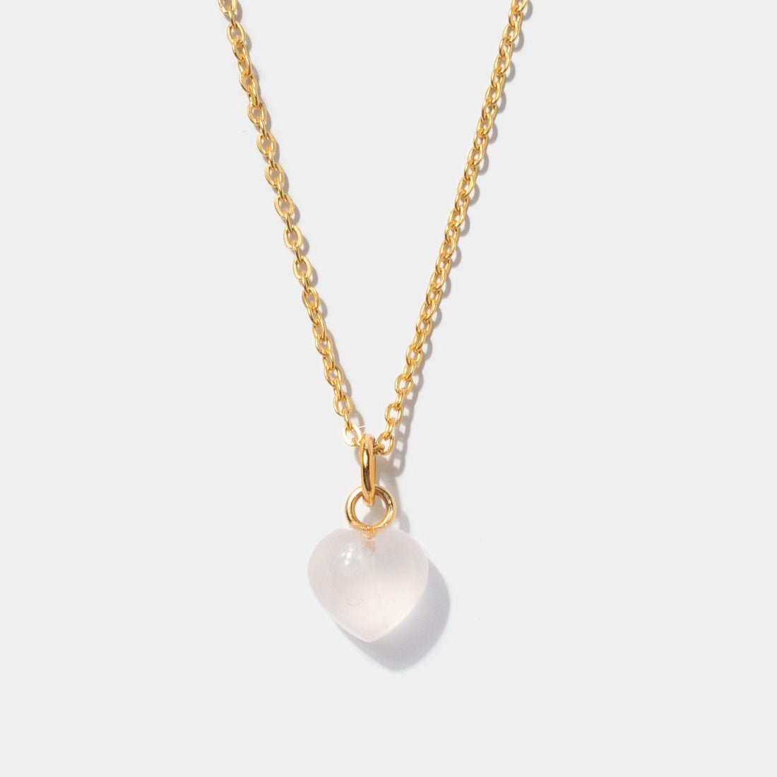 Halskette Mini Heart Rosé Quarz Gold