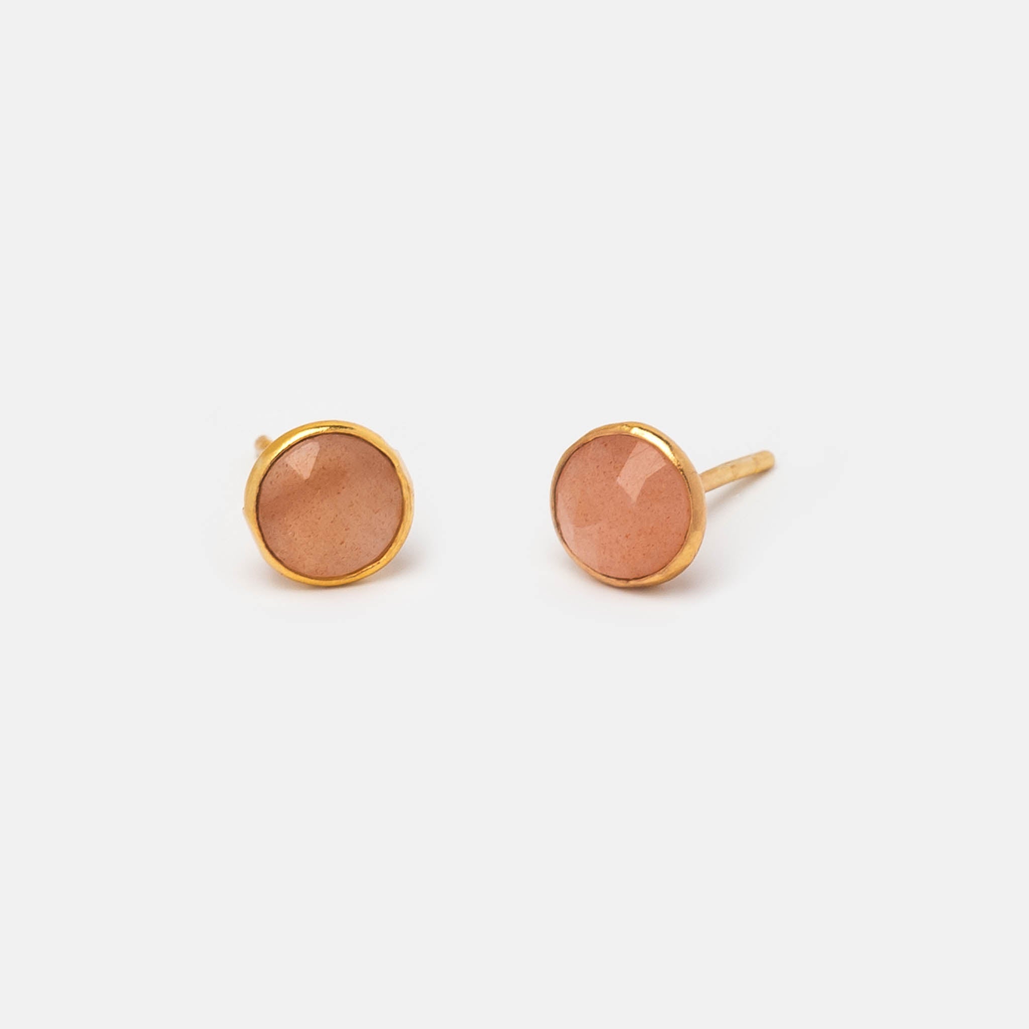 Ohrstecker Dinah Circle Peach Moonstone