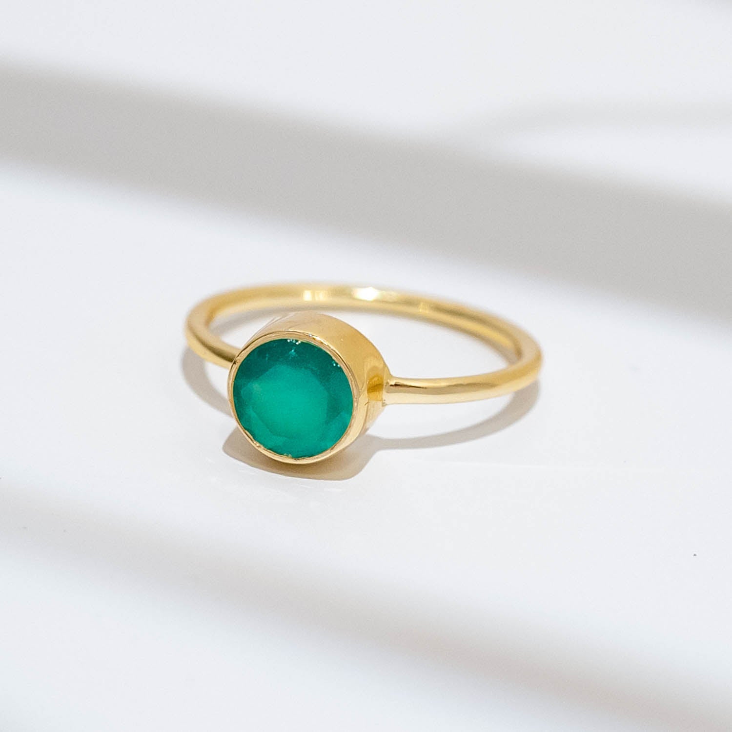 Ring Aline Circle Green Onyx