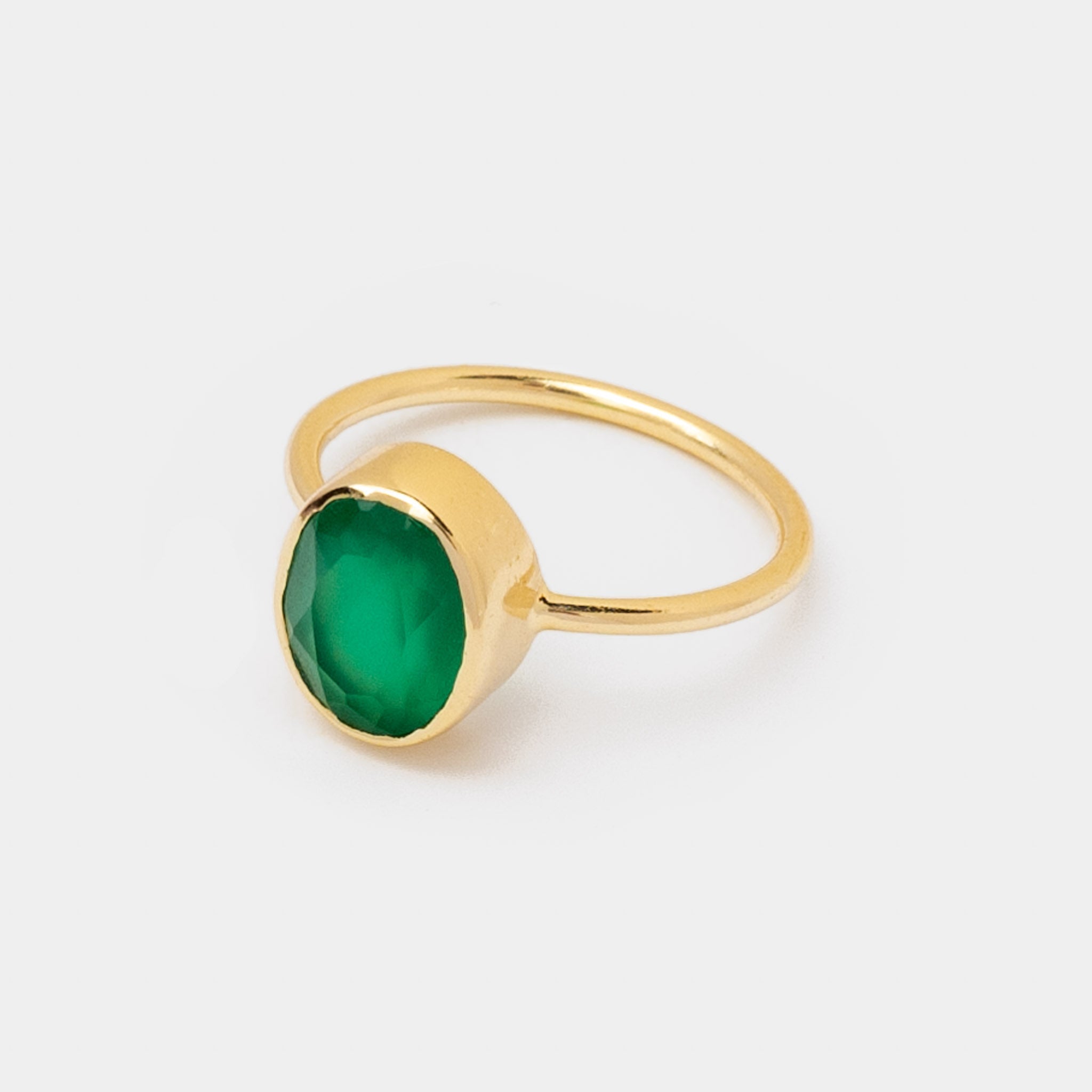 Ring Aline Oval Green Onyx