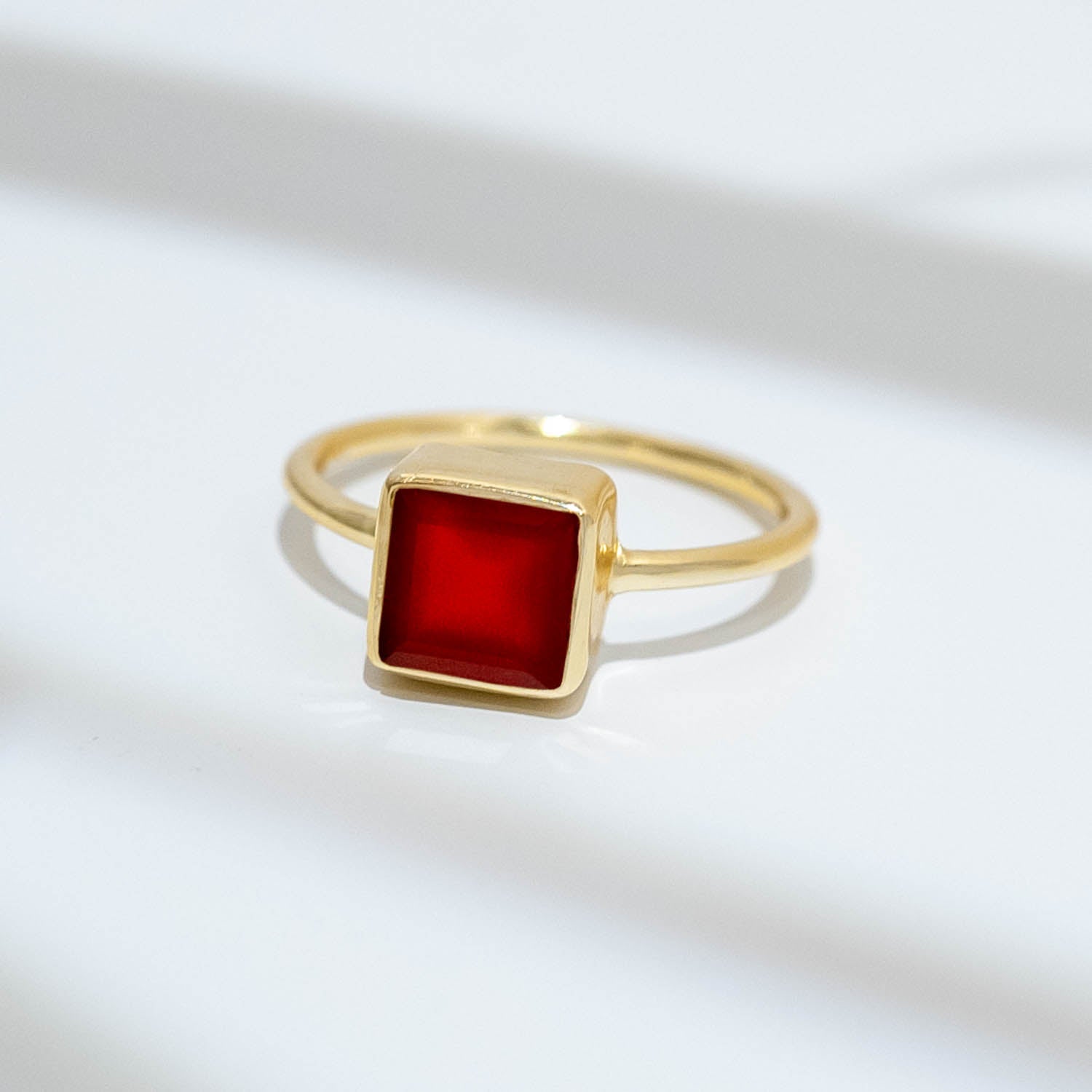 Ring Aline Square Red Onyx