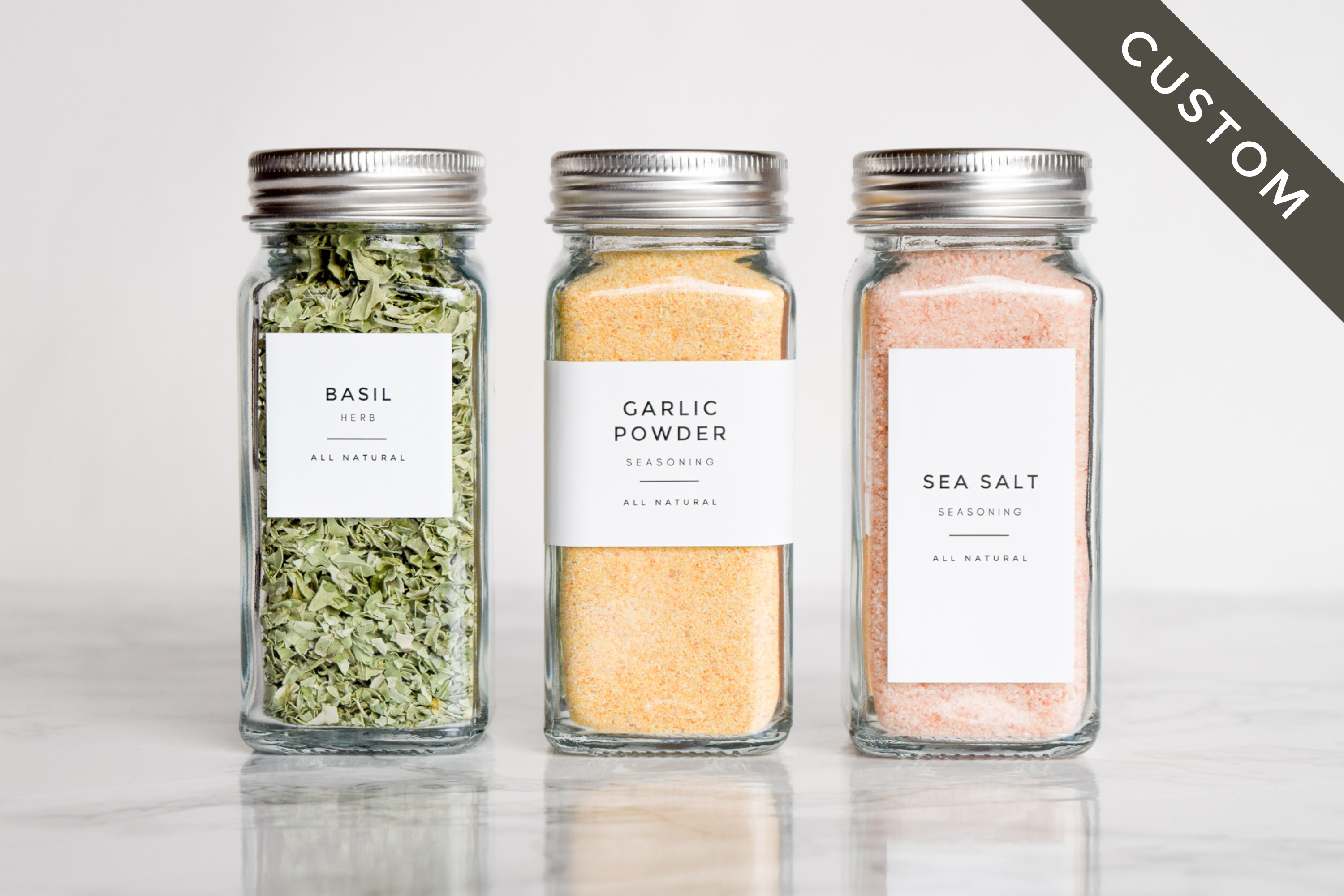 Customize Printable Spice Jar Labels, Modern Minimalist Spice Jar