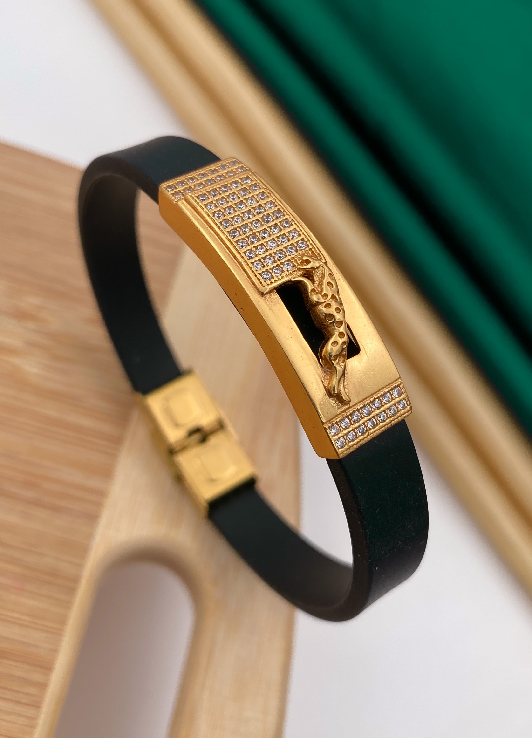 Jaguar Face with Diamond - PU Brown Leather Bracelet for Men - Style A130 –  Soni Fashion®