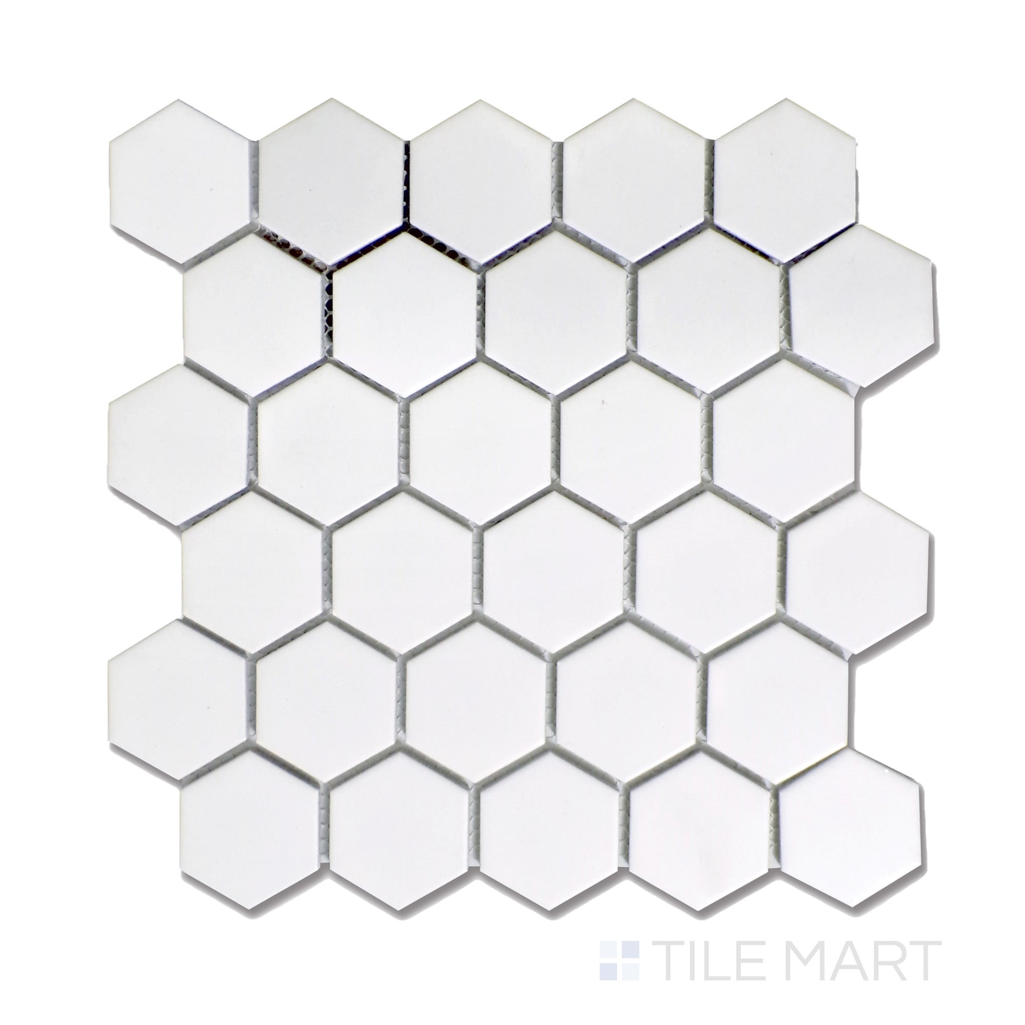 Porcelain Glazed Mosaics White 2" Hexagon Matte