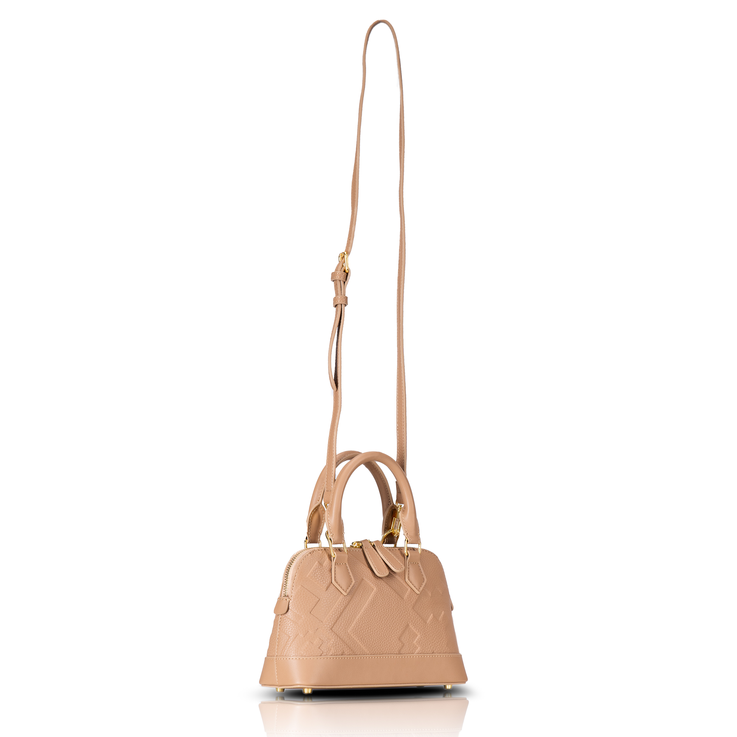 EMBOSSED DOME BAG - BEIGE – GALXBOY