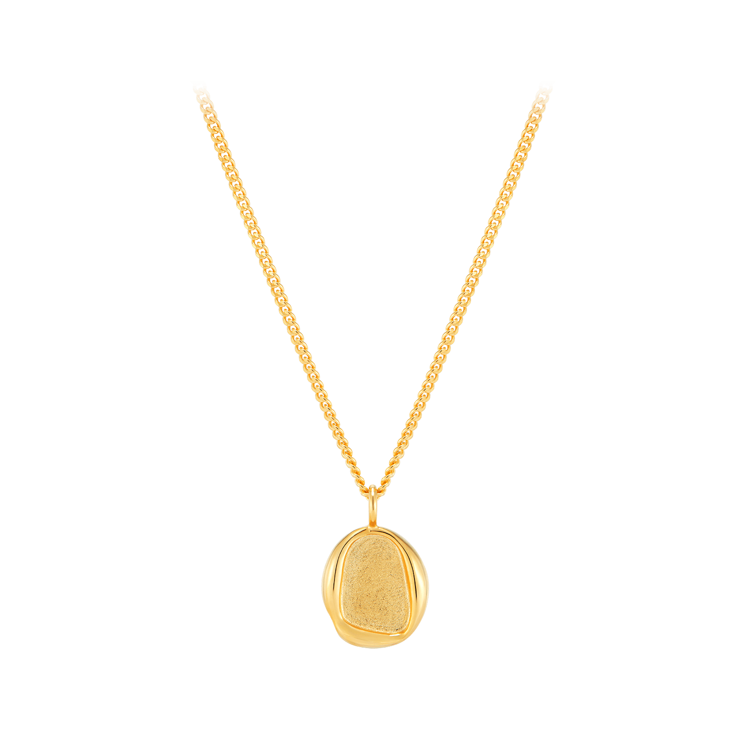 [Silver] Stamp Coin Necklace Yellow
