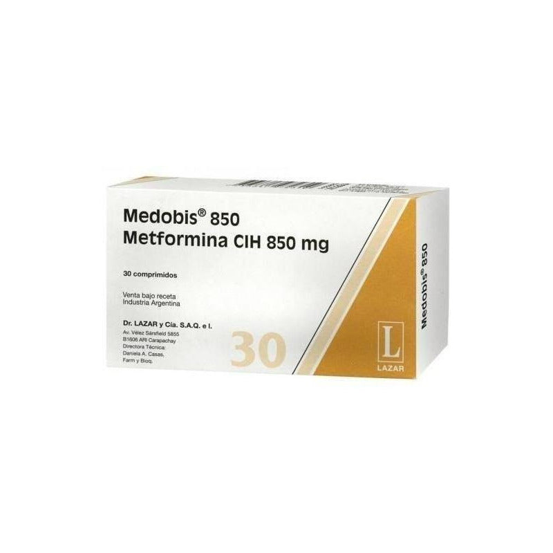 Medobis 850 Mg 30 Comprimidos | Metformina | Farmacia Rex