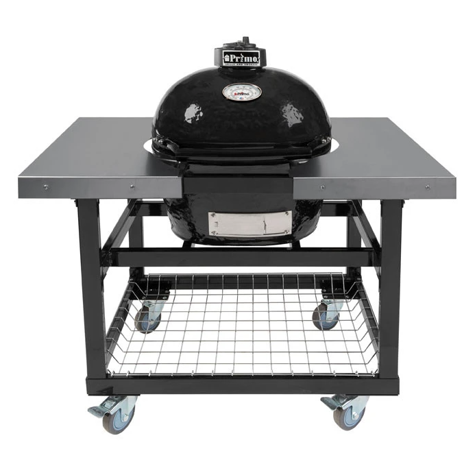 Primo Oval 200 Grill Steel & Side Shelves Prime Cook Out