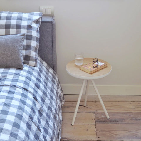 coffee table as a bedside table