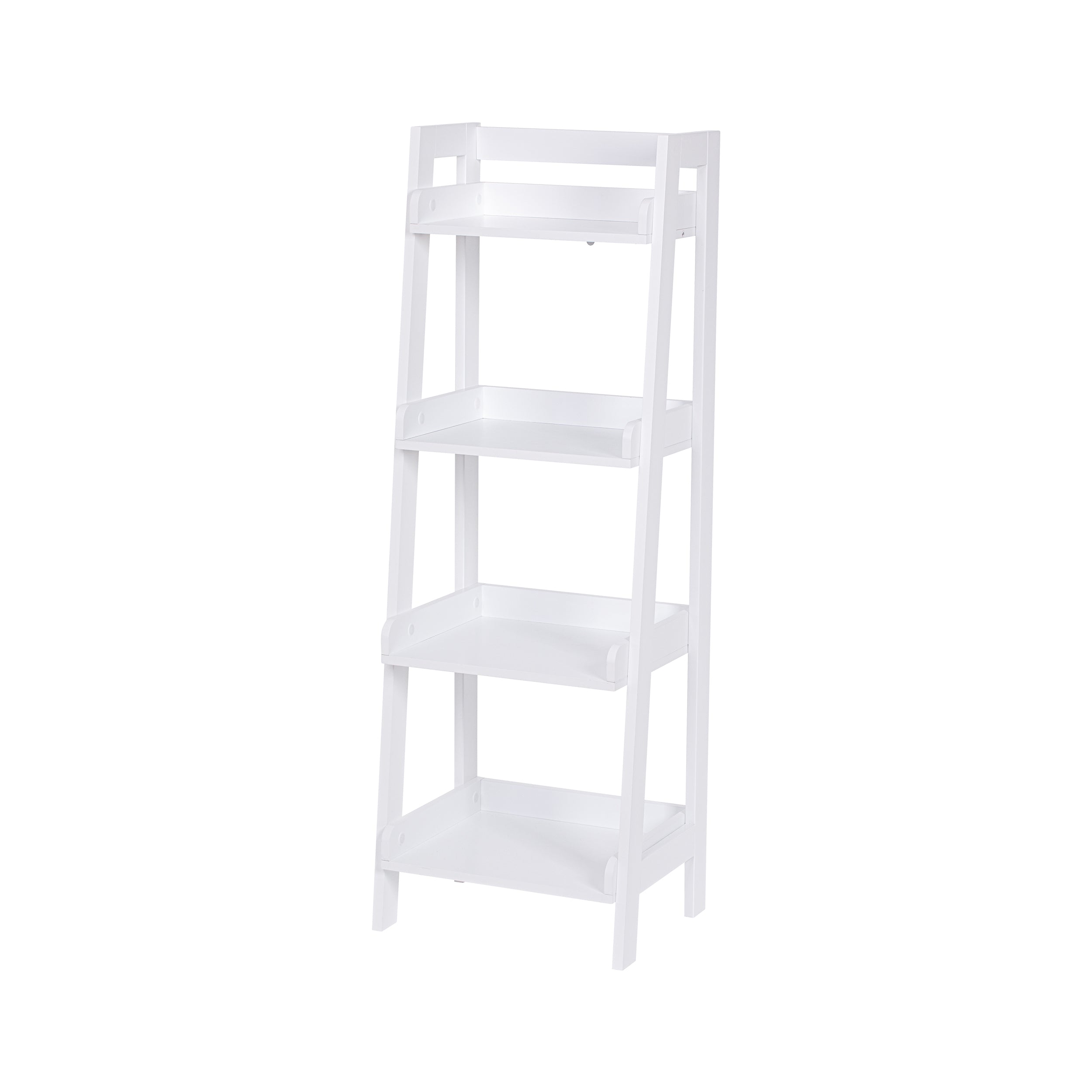 Utex 3-Tier Ladder Shelf, Bathroom Shelf Freestanding, 3-Shelf Spacesaver Open Wood Shelving Unit, Ladder Shelf (White)