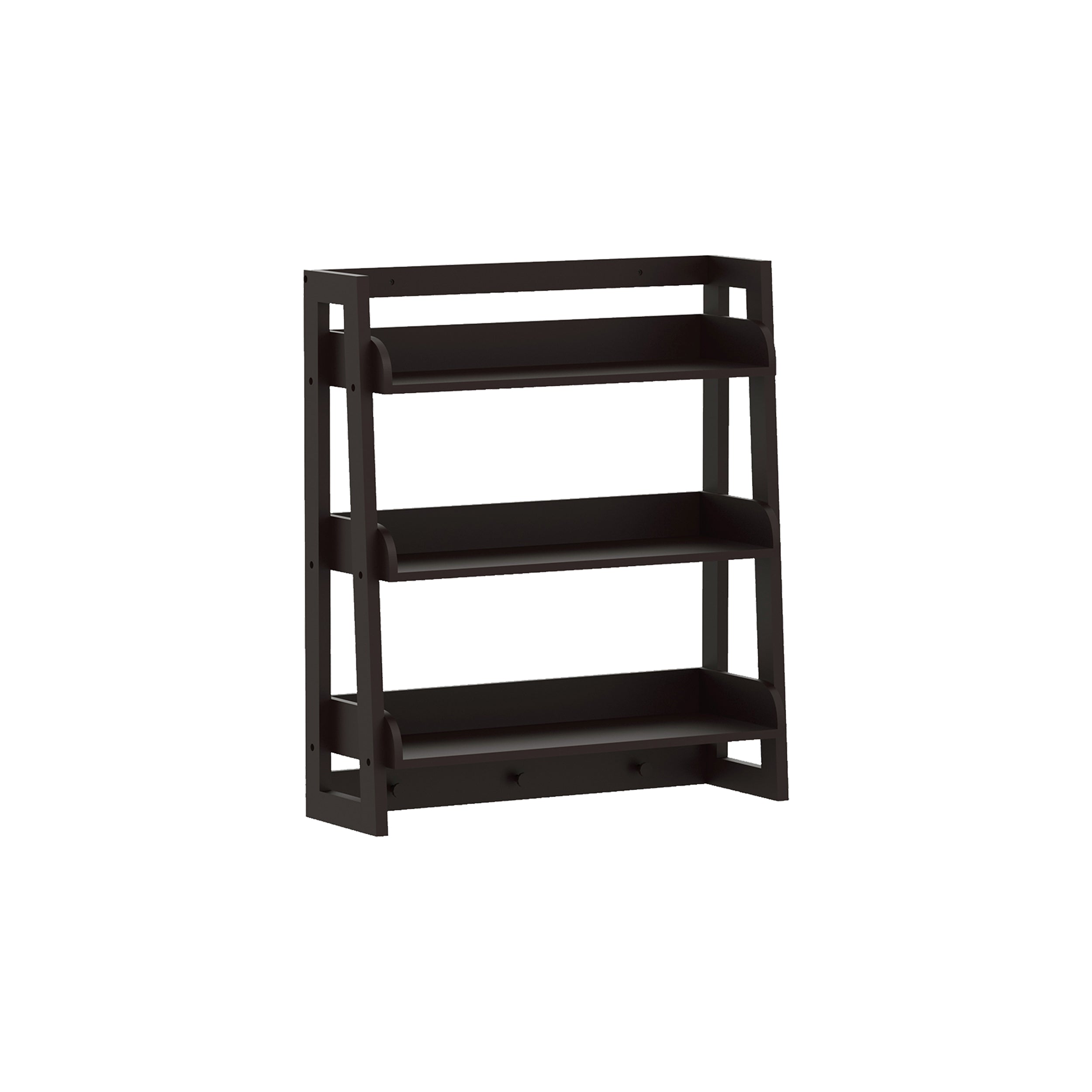 UTEX 3 Tier Ladder Shelf In White & Espresso