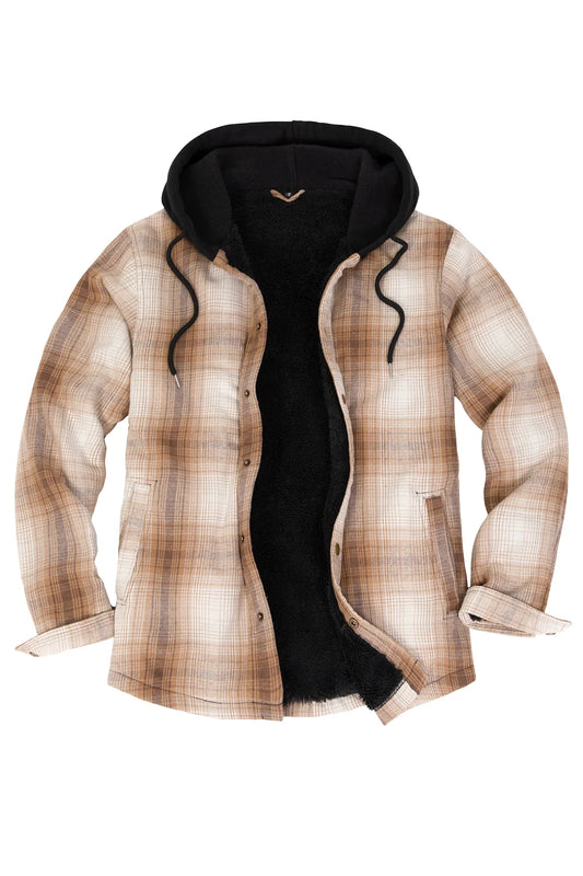 Chicago Bears Big Joe Sherpa Full-Zip Hooded Flannel Jacket Small