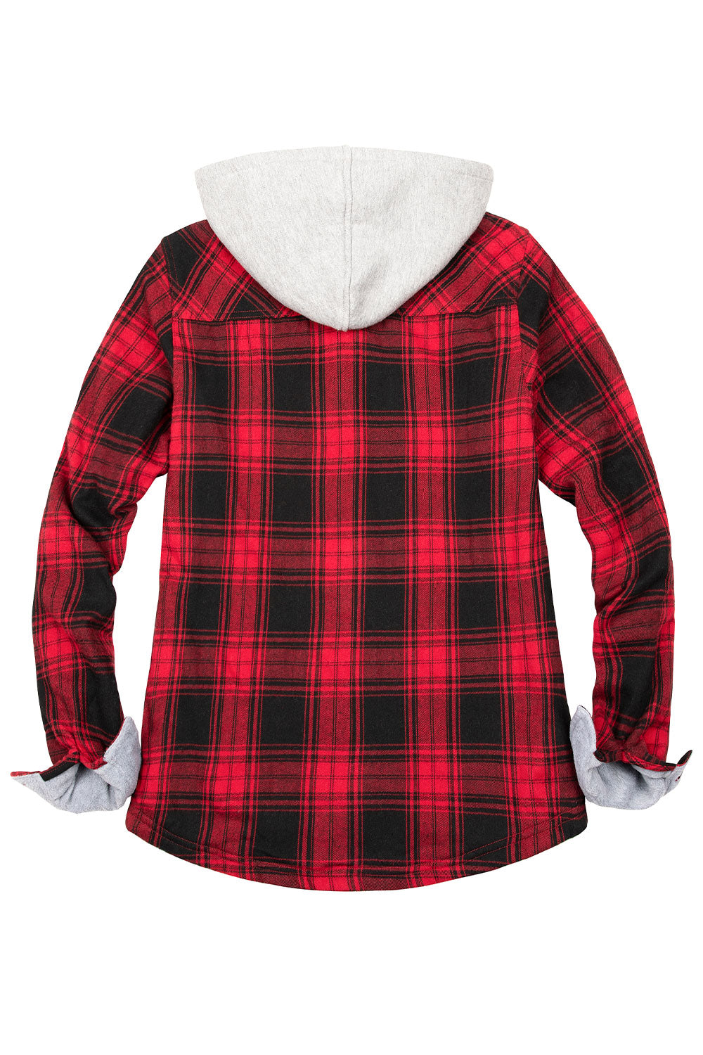 Women's Fleece Lined Flannel Shirt,Button Down Plaid Hooded Jacket ...