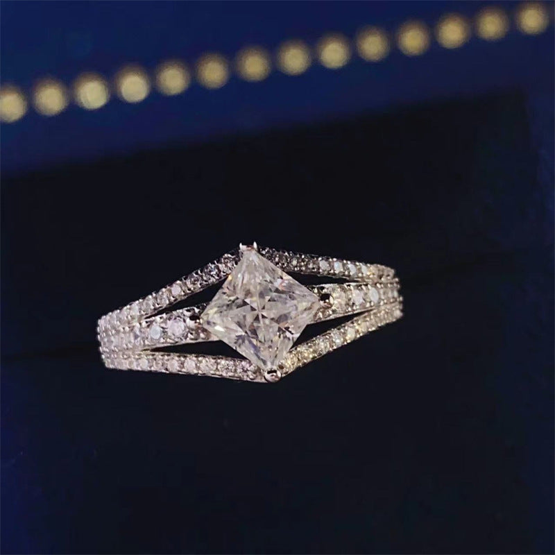 1 Karat Princess Square Moissanite Diamond Ring Tempting Swagg-By SoFlo