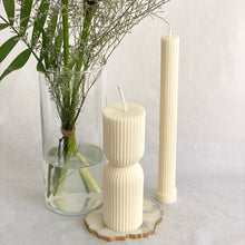 Load image into Gallery viewer, Ribbed Hourglass Candle
