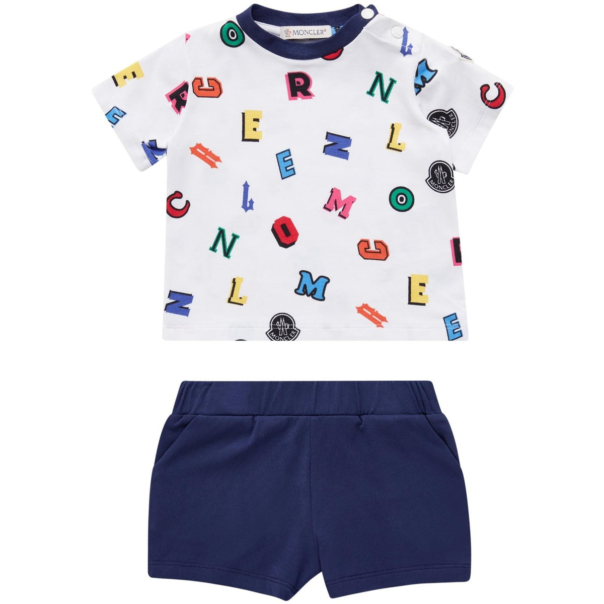 Moncler T-Shirt and Shorts Set White & Blue – luksusbaby.com.cn