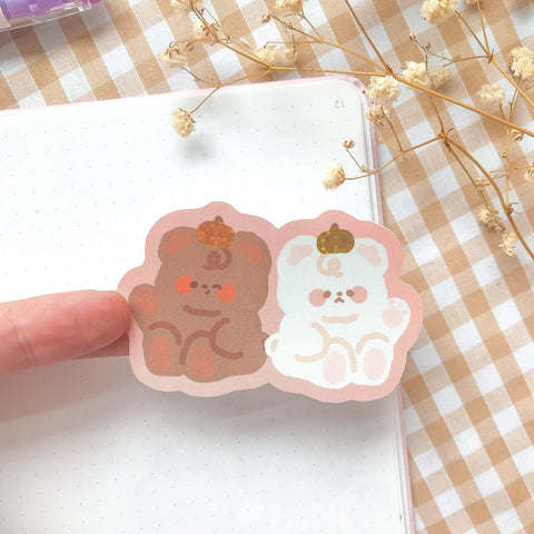 glitter pumpkin kawaii sticker