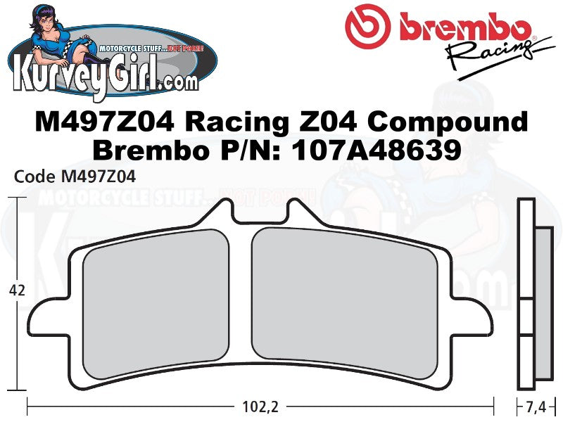 Brembo Z04 Brake Pads: 107A48639 / M497Z04 – KurveyGirl