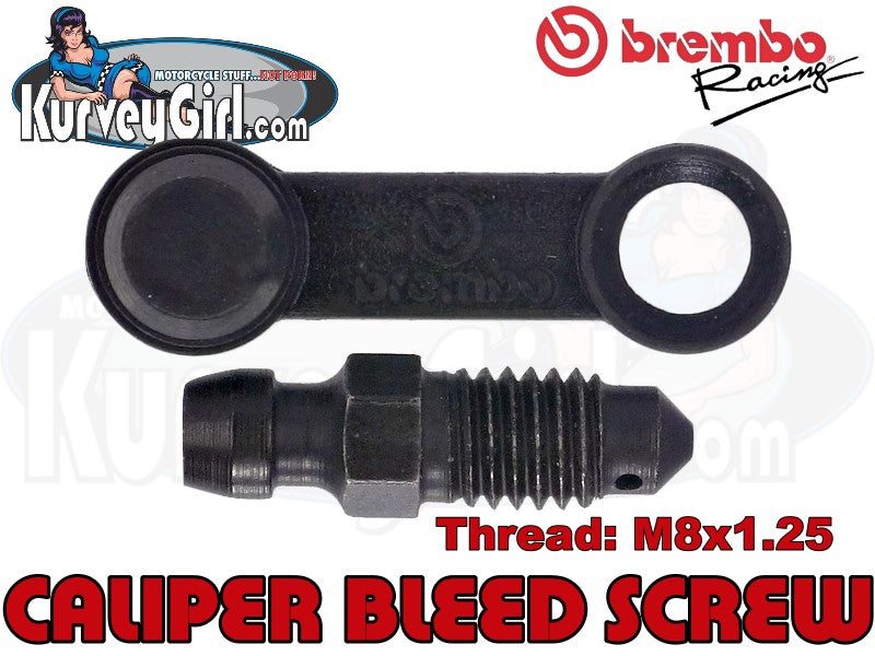 BREMBO M8x1.25 REPLACEMENT BLEEDER SCREW KIT - 105.3387.52 - M4, M50, PF2 Calipers