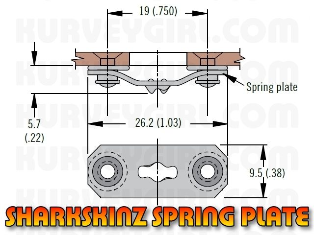Sharkskinz - Compatable Dzus Spring Plate - Drawing