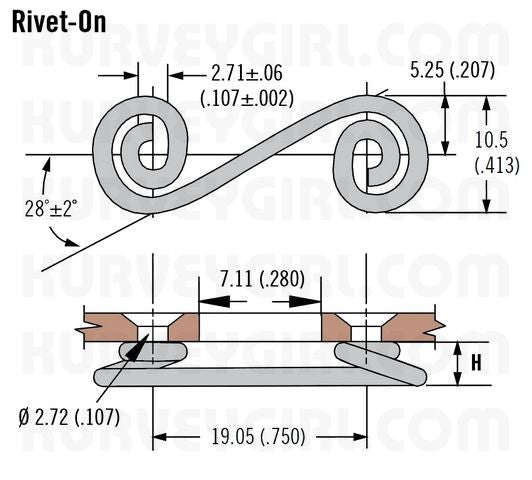 DzusPro - Rivet-On S-Spring Drawing