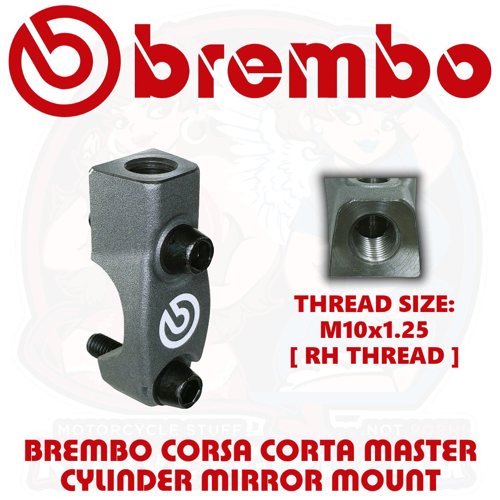 Brembo Master Cylinder Clamp - RCS Corsa Corta -
Right Hand Thread Clamp - 110.C740.91 - M10x1.25 Mirror
Fitting - White