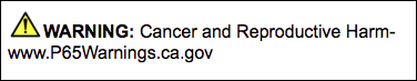 California
Proposition 65 Warning