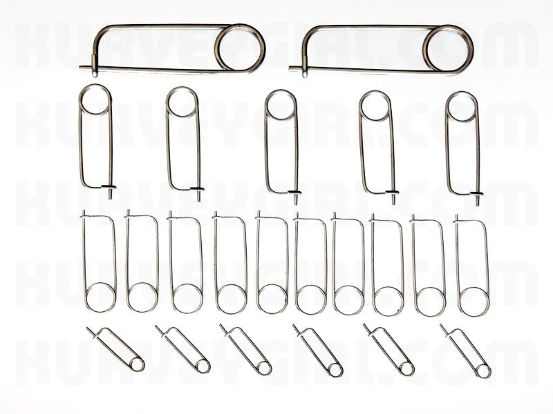MOTO-D Spring Clip Racing Safety Pins Assorted (25/Pack)
